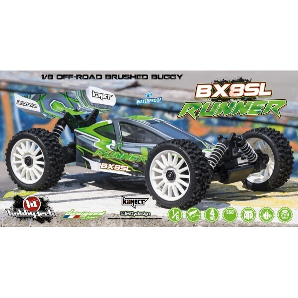 HOBBYTECH 1/8 Buggy 16T Brushed RTR BX8 Runner - Green With Battery and Charger - HT-SL.BX8.RUNNER-G-RTR