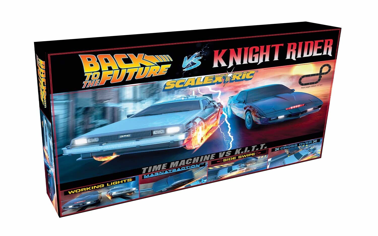 SCALEXTRICTRIC Back to the Future vs Knight Rider Slot Car Set - 35-C1431S