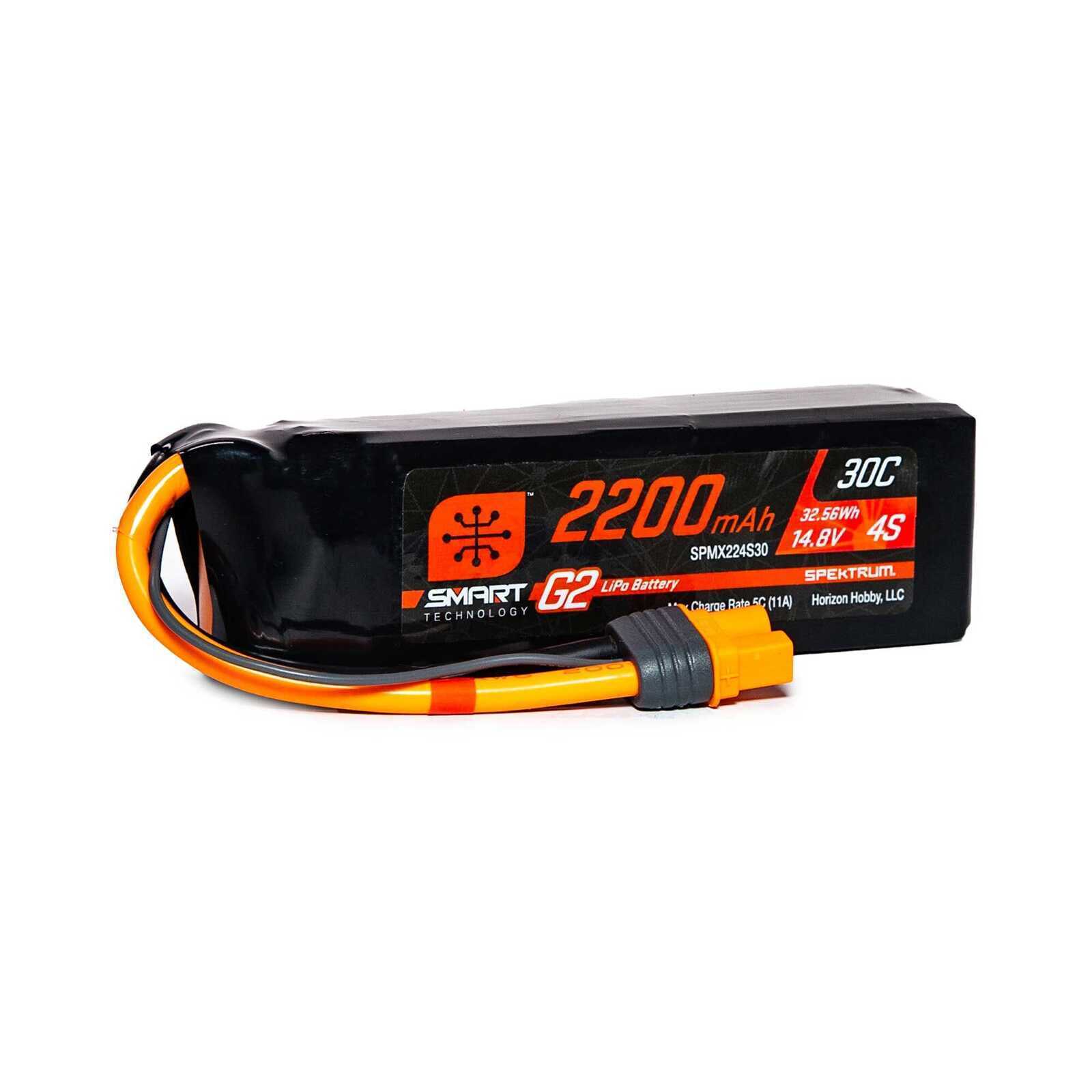 Spektrum 2200mAh 4S 14.8V 30c Smart G2 LiPo Battery with IC3 Connector