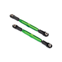 TRAXXAS Camber links, front (TUBES green-anodized, 7075-T6 aluminum, stronger than titanium) (83mm) (2)/ rod ends (4)/ aluminum wrench (1) (#2579 3x15