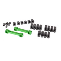 TRAXXAS MOUNTS, SUSPENSION ARMS, ALUM (GREEN-ANOD) F&R