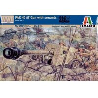 ITALERI WWII - GERMAN PAK40 AT GUN & CREW - 51-6096S