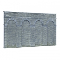 HORNBY HIGH LEVEL ARCHED RETAINING WALLS X 2 (ENGINEERS BLUE BRICK)