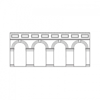HORNBY MID LEVEL ARCHED RETAINING WALLS X2 (RED BRICK)