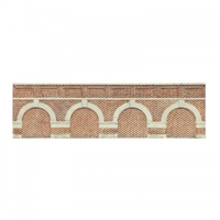 HORNBY LOW LEVEL ARCHED RETAINING WALLS X2 (RED BRICK)