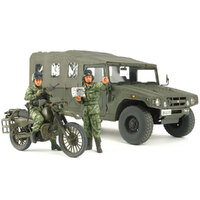 TAMIYA Plastic Model Kit Jgsdf Reconnaissance M/Cycle & Hm Vehicle Set Limited Edition - 74-T25188