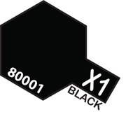 TAMIYA X-1 BLACK Enamel Paint Gloss 10ml - 75-T80001
