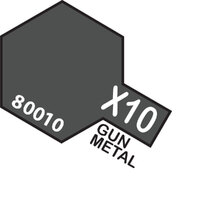 TAMIYA X-10 Gun Metal Enamel Paint Gloss 10ml - 75-T80010