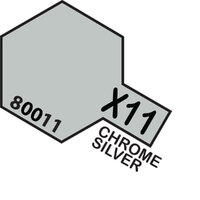 TAMIYA X-11 CHROME SILVER Enamel Paint Gloss 10ml - 75-T80011