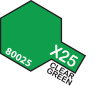 TAMIYA X-25 Clear Green Enamel Paint Gloss 10ml - 75-T80025