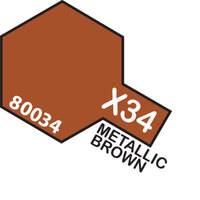 TAMIYA X-34 Metallic Brown Enamel Paint Gloss 10ml - 75-T80034