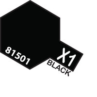 TAMIYA Mini X-1 Black Acrylic Gloss Paint 10ml - 75-T81501
