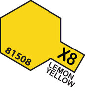 TAMIYA Mini X-8 Lemon Yellow Acrylic Gloss Paint 10ml - 75-T81508