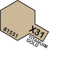TAMIYA Mini X-31 Titan. Gold Acrylic Gloss Paint 10ml - 75-T81531