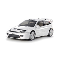 TAMIYA 1/10 TT-02 2003 FORD FOCUS RS CUSTOM WHITE PAINTED BODY 4WD - 47495-60A