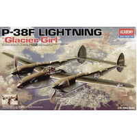 Academy 12208 1/48 P-38F Lighting Glacier Girl Lockheed Plastic Model Kit - ACA-12208