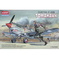 Academy 12456 1/72 P-40B Warhawk Plastic Model Kit - ACA-12456