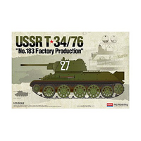 Academy 1/35 USSR T-34/76 No.183 “Factory Production" Plastic Model Kit [13505]