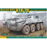 Ace Model 1/72 BTR-70 (late) Soviet APC (rubber tyres) Plastic Model Kit [72166]