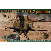 Ace Model 1/72 Ordnance QF 2-pounder (British 40mm AT gun) Plastic Model Kit [72504]
