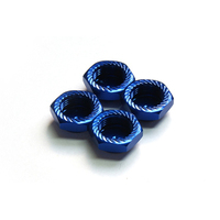 Serrated Cap Nut M12*1.25 Blue (4pcs)-Alumina material