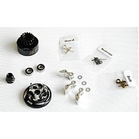 ###Clutch Bell  COMBO SET(Clutch bell 16T with vented*1+ Bearing 5*11 ( 2pcs) + 34 mm Flywheel (Black)*1 + 3pc Type cluth shoe (Alum) 