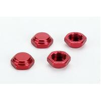 Alpha MP05-260101 Serrated Cap Nut M12*1.0  Red (4pcs)-Alumina material - ALP-MP05-260101