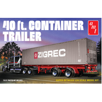 AMT 1196 1/24 40' Semi Container Trailer Plastic Model Kit - AMT1196