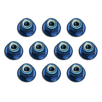 FT Locknuts, M3, flanged, blue aluminum - ASS25392
