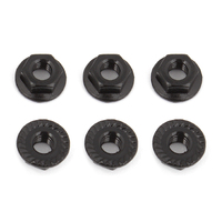 Wheel Nuts, M4, Serrated, flanged, black steel - ASS91738