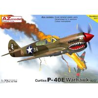 AZ Models AZ7696 1/72 P-40E Warhawk "AVG" Plastic Model Kit - AZ7696