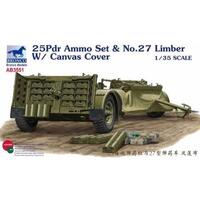 Bronco 1/35 25pdr Ammo set & No.27 Limber w/ Canvas Cover Plastic Model Kit [AB3551]