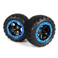 Blackzon Slyder MT Wheels/Tyres Assembled (Black/Blue) [540109]