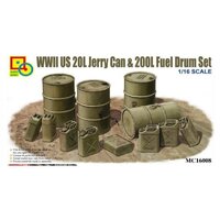 Classy 1/16 WWII US 20L Jerry Can & 200L Fuel Drum Set Plastic Model Kit [16008]