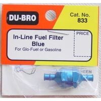 DUBRO 833 IN LINE FUEL FILTER, BLUE (1 PC PER PACK) - DBR833