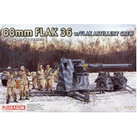 Dragon 1/35 88mm Flak 36 w/Flak Artillery Crew Plastic Model Kit [6260]