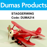 DUMAS 214 STAGGERWING WALNUT SCALE 17.5 INCH WINGSPAN RUBBER POWERED