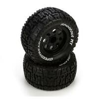 ECX Ruckus Tire, Premount, Front/Rear, Black Wheel (2) - ECX43008