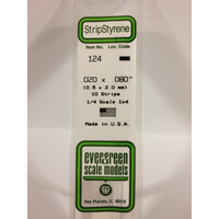 Evergreen White Polystyrene Strip 0.020 x 0.080 x 14" / 0.51mm x 2mm x 36cm (10)