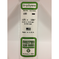 Evergreen White Polystyrene Strip 0.125 x 0.188 x 14" / 3.2mm x 4.8mm x 36cm (6)