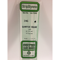 Evergreen White Polystyrene Quarter Round 0.030 x 14" / 0.76mm x 36cm (5)
