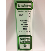 Evergreen White Polystyrene Channel 0.080 x 14" / 2mm x 36cm (4)