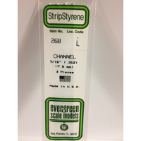 Evergreen White Polystyrene Channel 0.312 x 14" / 7.9mm x 36cm (3)
