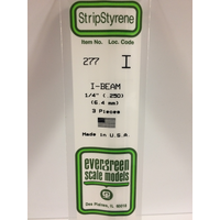Evergreen White Polystyrene I-Beam 0.250 x 14" / 6.4mm x 36cm (3)