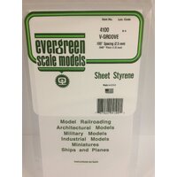 Evergreen White Polystyrene V-Groove Siding Sheet 0.100 x 6 x 12" / 2.5mm x 15cm x 30cm (1)