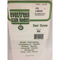 Evergreen White Polystyrene V-Groove Siding Sheet 0.125 x 6 x 12" / 3.2mm x 15cm x 30cm (1)