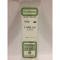 Evergreen White Polystyrene S-Scale Strip 0.031 x 0.047 x 14" (10)
