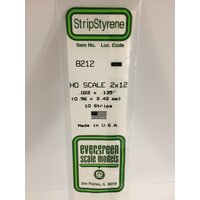 Evergreen White Polystyrene HO Scale Strip 0.023 x 0.023 x 14" (10)