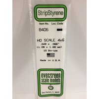 Evergreen White Polystyrene HO Scale Strip 0.046 x 0.069 x 14" (10)
