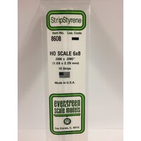 Evergreen White Polystyrene HO Scale Strip 0.069 x 0.092 x 14" (10)